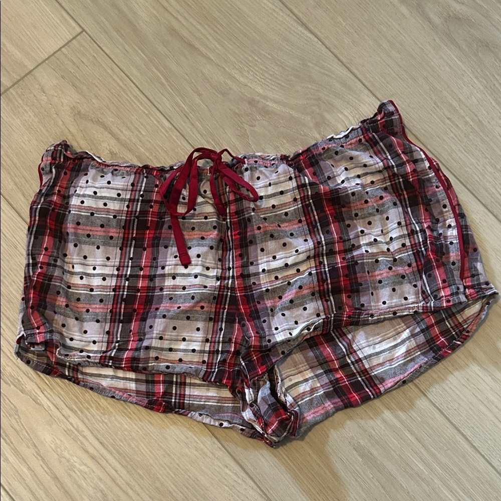 Victoria's Secret Red and Black Plaid Women's Shorts
